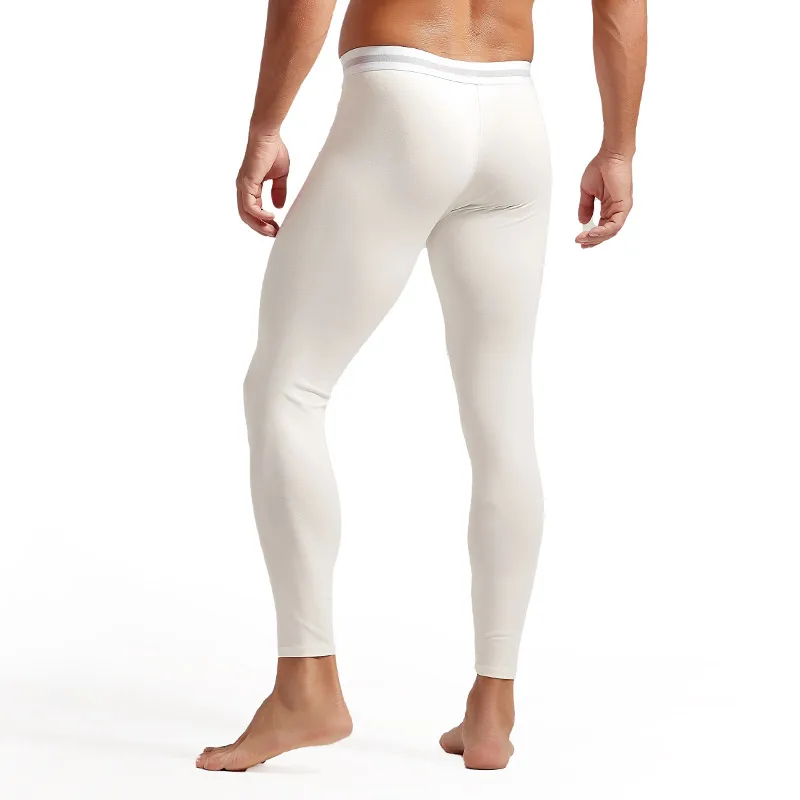 Men Long Johns High Quality Cotton Slim Underwear Men Sexy Bulge Penis Pouch Leggings Man Home Sheer Lounge Thermal Underpants