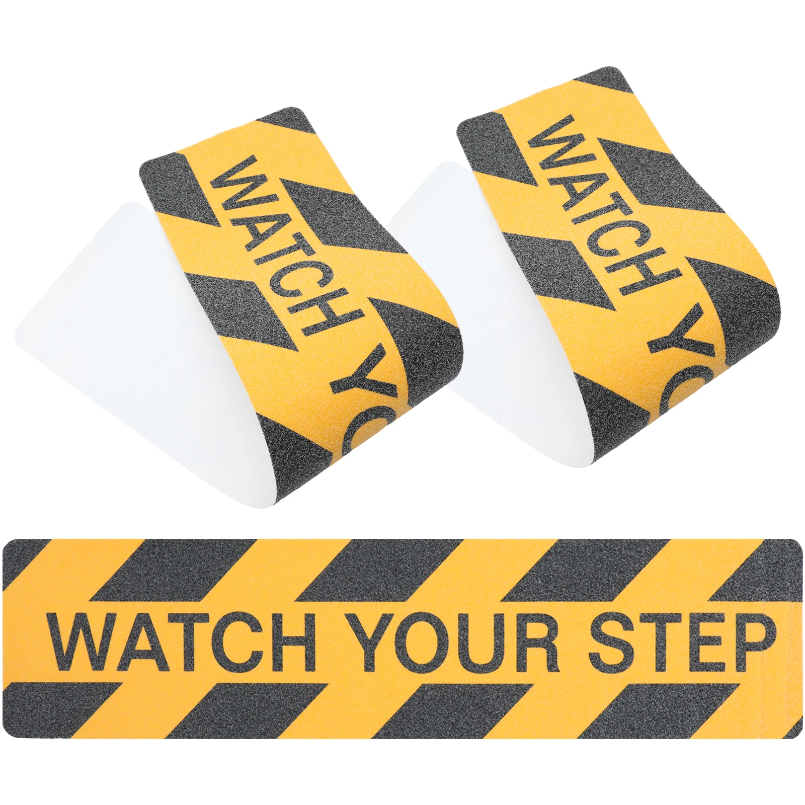 

3Pcs Floor Warning Tape Watch Your Step Nonskid Safety Sticker Yellow Black Stripes Industrial Caution Warning Sign
