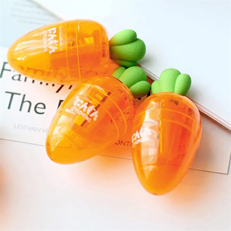 Cute Carrot Pencil Sharpener Small Handheld Pencil Sharpener Office Home School Supplies Students Stationery for Kids Adults