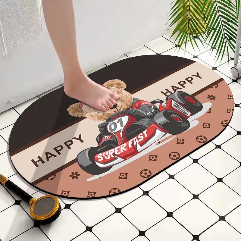 سجادة أرضية الحمام، طين المشطورة، وسادة ماصة غير قابلة للانزلاق، المرحاض، وسادة قدم المطبخ، سجادة المرحاض لباب المرحاض #5