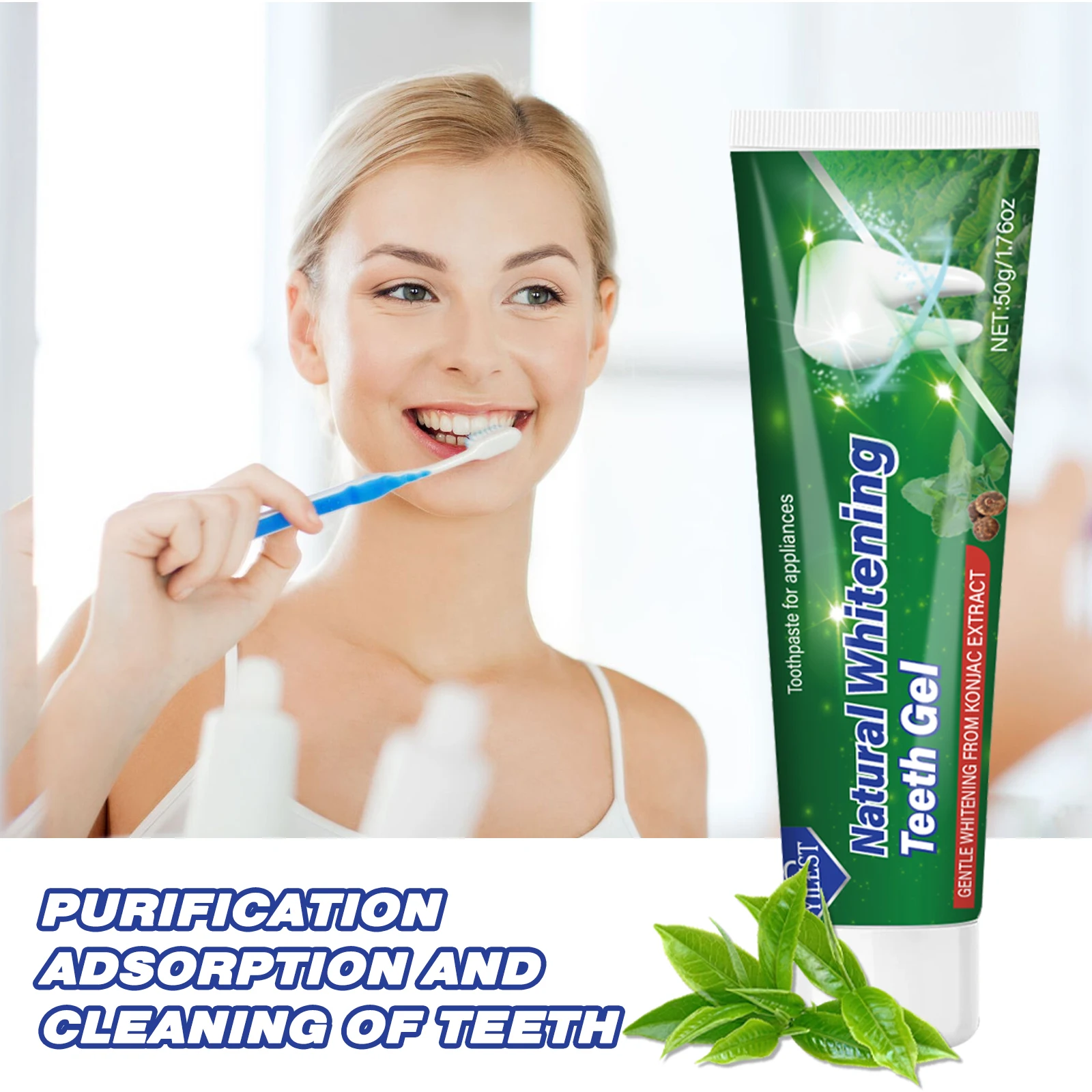 

Whitening Toothpaste for Sensitive Gums Pain Relief Erase Stains Fight Cavities and Freshen Breath Travel Size Portable