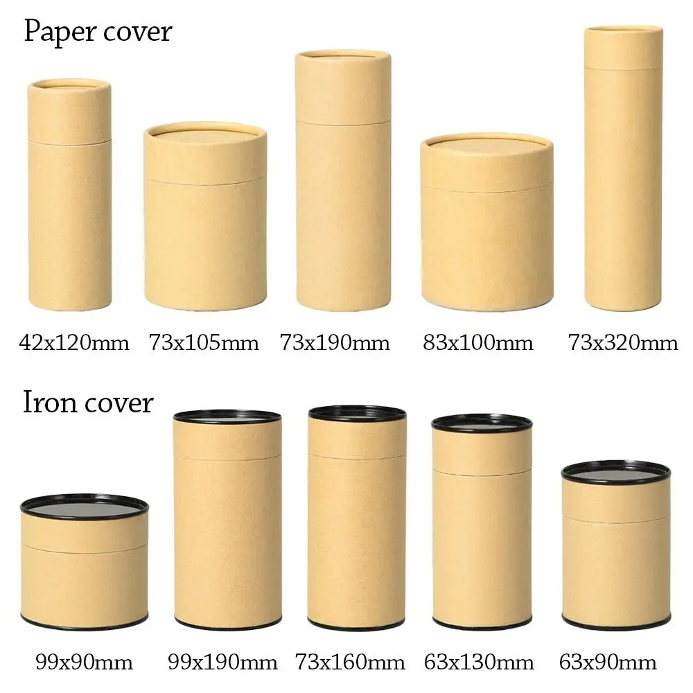 Accessories Multiple Sizes Packaging Boxes Kraft Paper Cardboard Round Tube Cylindrical Crafts Packing Bottles for Women Girls