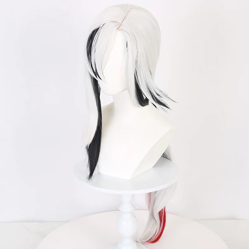 Arlecchino-Inspired Long Straight Synthetic Wig for Cosplay Role Play, Anime Style Costume Hairpiece, Realistic Top, Party