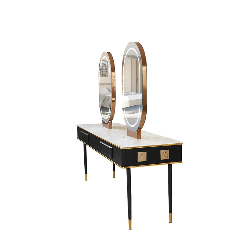 hair cutting mirror table, hair salon, dedicated dyeing and ironing table, fashionable stone table, makeup mirror table