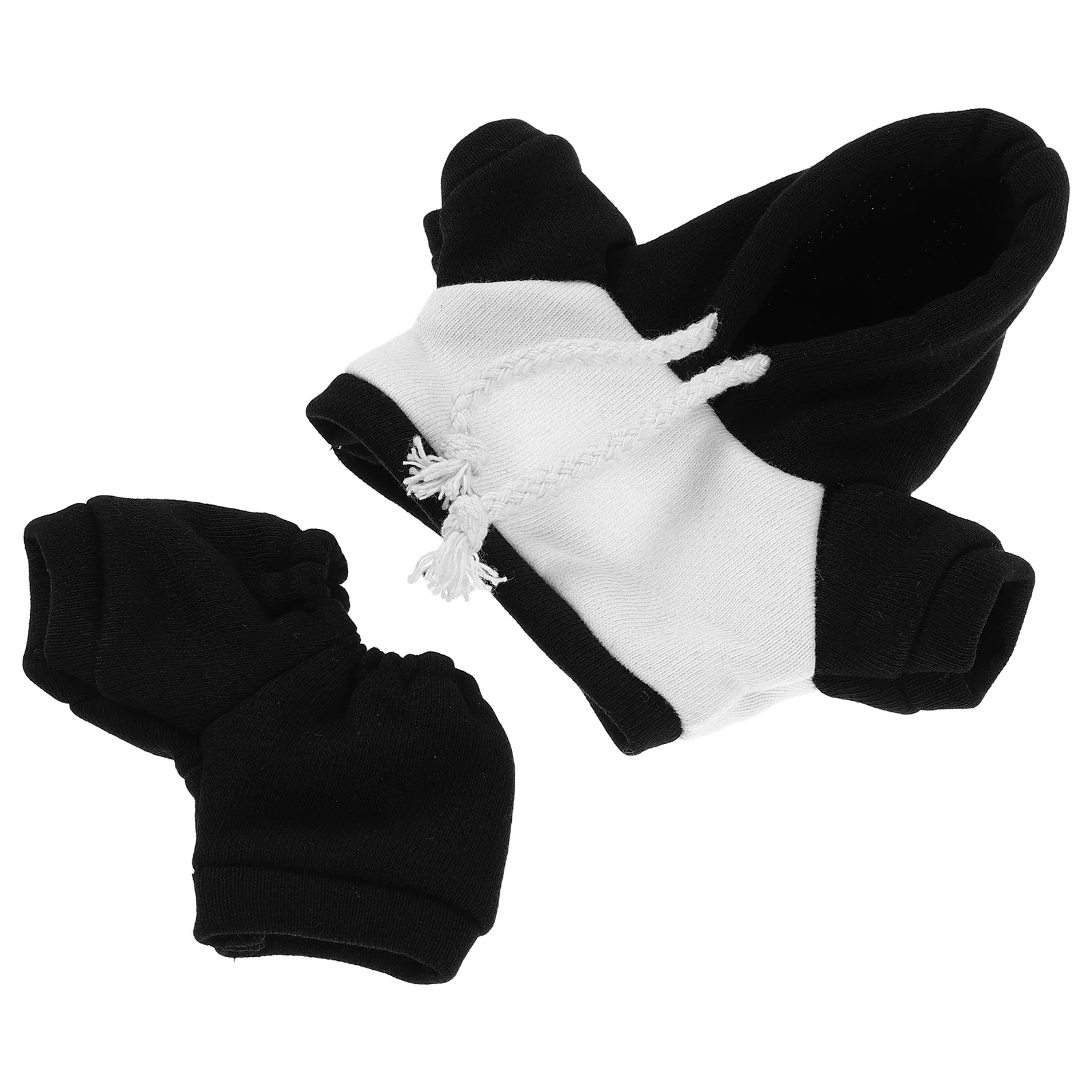 1 Set di vestiti per animali di peluche Felpa con cappuccio Pantaloni sportivi Set casual per 17-23 cm Mini vestiti per orsi Playhouse Dress Up Accessori