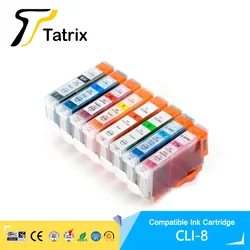 8PK 8 Colors CLI 8  CLI8 With Chip Compatible Ink Cartridge For Canon PIXMA PRO9000 PRO-9000 Mark II Printer
