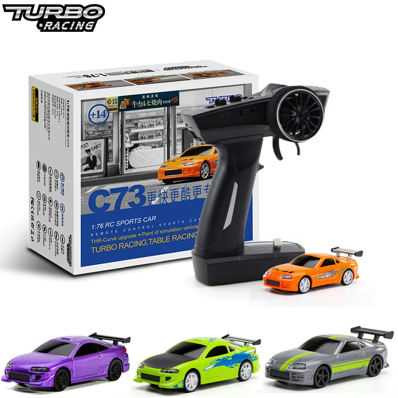 Turbo Racing 1:76 C64 C73 C72 C74 Drift Remote Control Car With Gyro Radio Full Proportional RC Toys RTR Kit For Kids and Adults