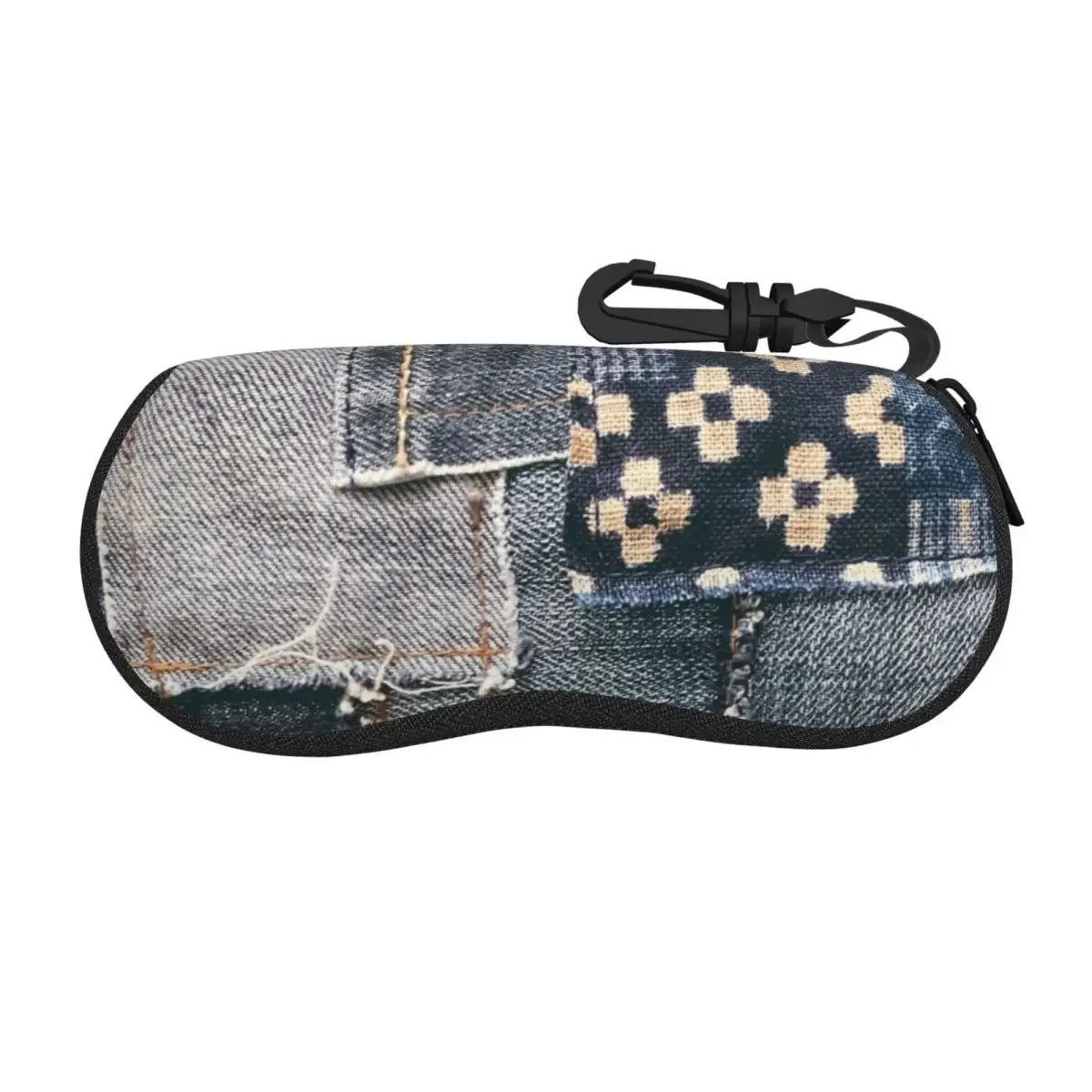 Denim Patchwork Shell Glasses Case Portable Sunglasses Box Women Men Soft Eyeglasses Bag Pouch