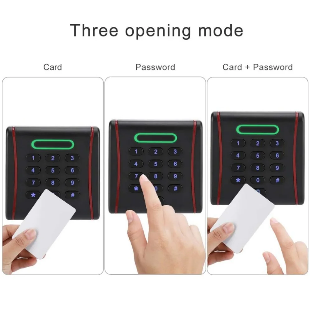Rt381e 125khz rfid plásticos assistente de casa teclado cartão de identificação leitor autônomo teclado controle acesso porta