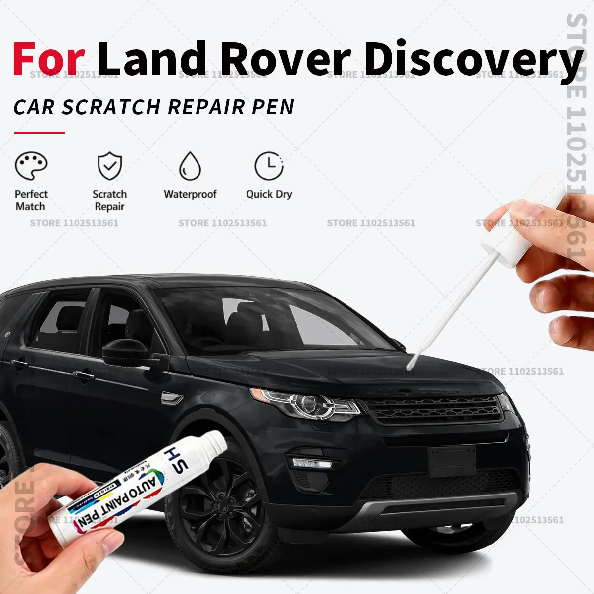 Car Touch Up Paint Pen Quick Repair Scratch Remover Auto Paint Brush Easy Application For Land Rover Discovery White Black Blue