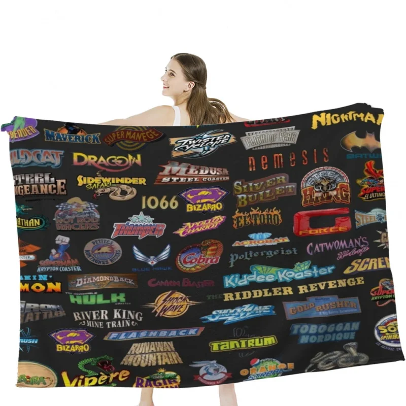 Roller Coasters Throw Blankets Airplane Travel Decoration Soft Warm Bedspread