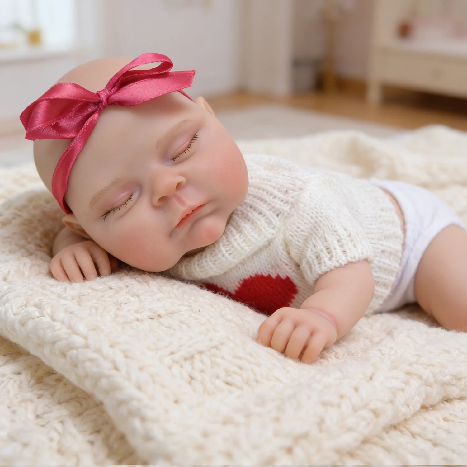 npk-collectible-doll-12inch-super-soft-elastic-platinum-solid-silicone-peaches-with-pink-skirt-for-kids-and-doll-collectors