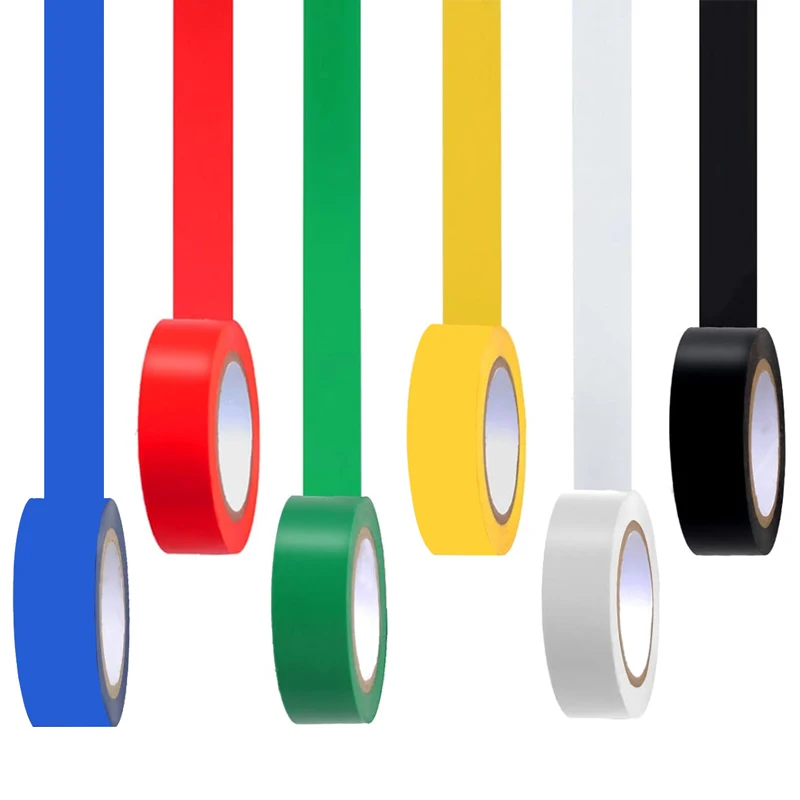 6/10 لفات الفينيل شريط كهربائي مقاوم للماء لهب مقاومة للحرارة والطقس داخلي في الهواء الطلق ارتفاع درجة الحرارة سلك كهربائي الشريط الملون