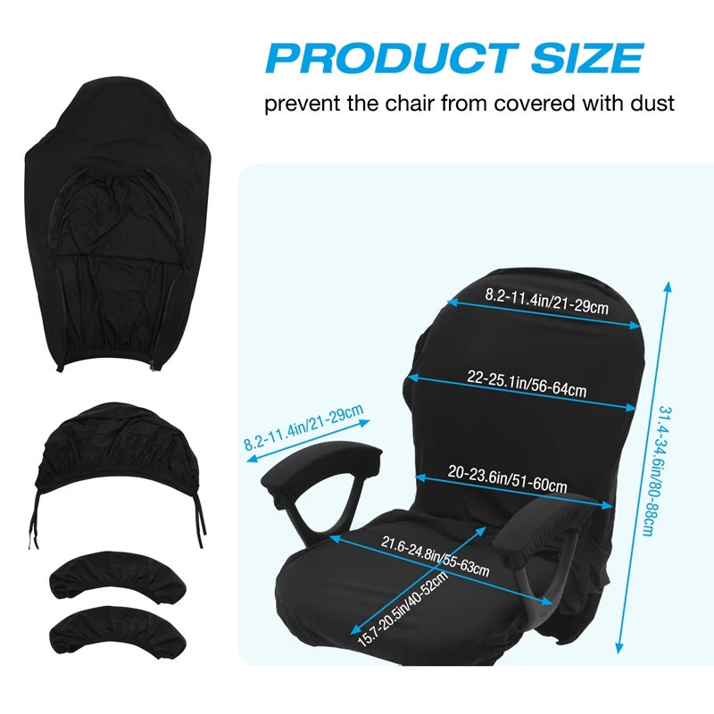 A74E-Elastic Electric Gaming Chair Covers Household Office Internet Cafe Rotating Armrest Stretch Chair Cases