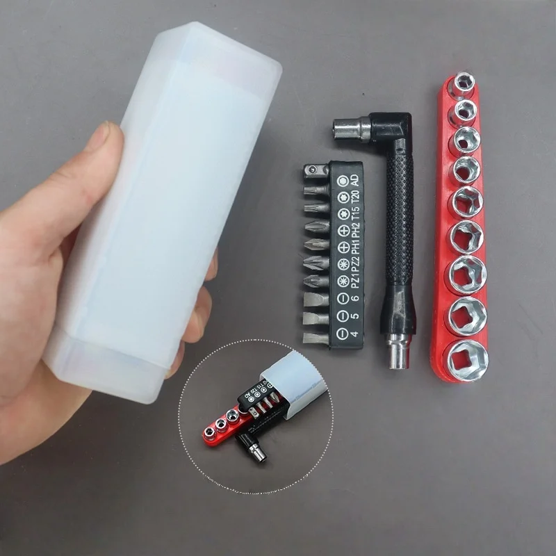 19 Piece Set of L-shaped Double Head Repair Tool Screwdriver+socket Wrench Set Hexagonal Socket Wrench