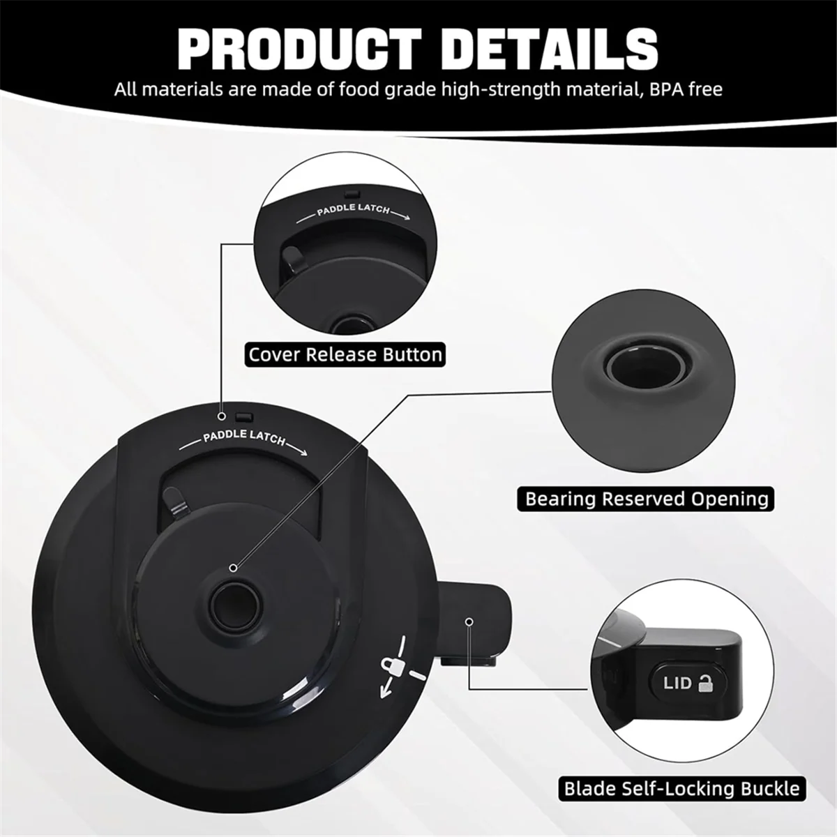 A03R For Ice Cream Maker Outer Bowl Lid for NC299AMZ/NC301/NC300/NC201/NC101 Series (NO Paddle)