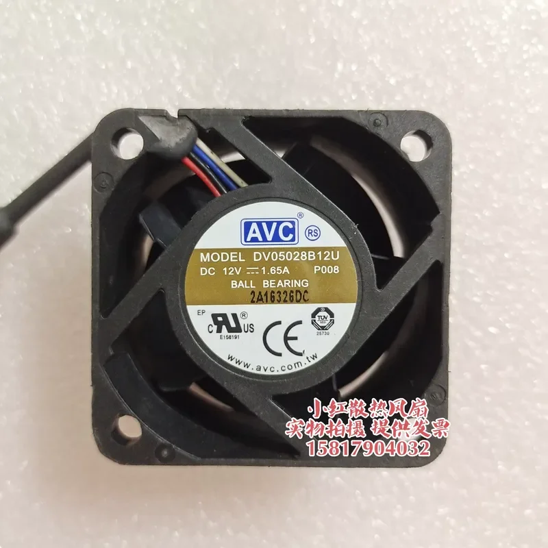 For DV05028B12U-P008 AVC 5CM 5028 Violent Wind Double Ball Cooling Fan 12V 1.65A