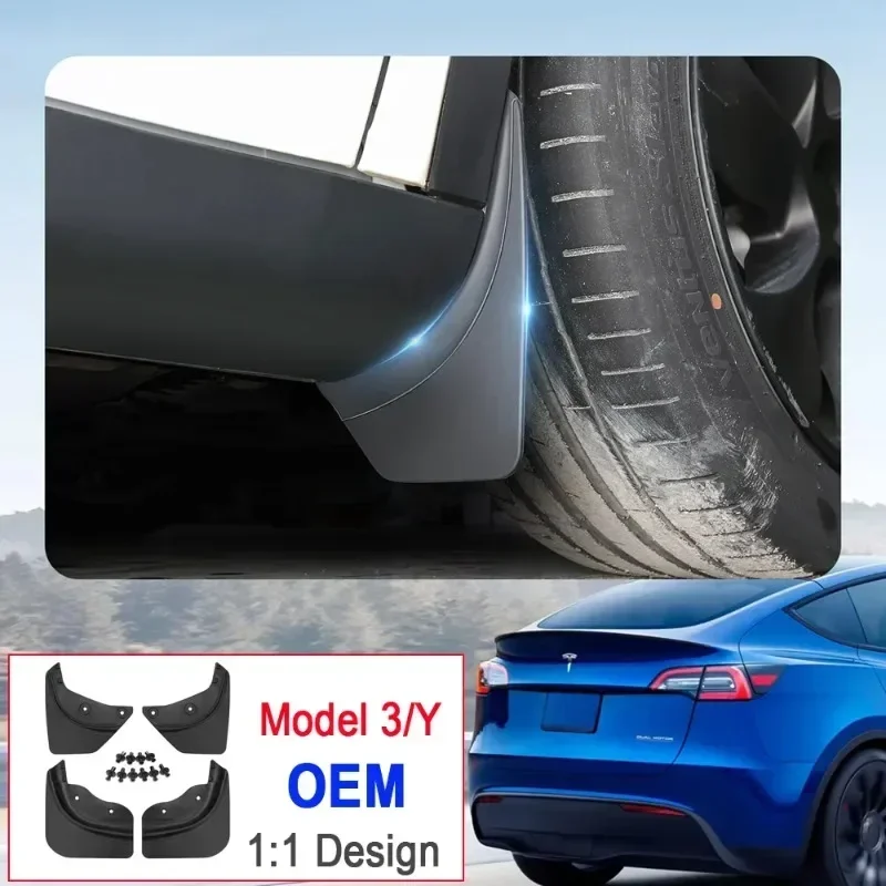 

Soft Mud Flaps For Tesla Model Y 3 Accessories TPE Mudguards Original Design Fender Anti-Snow Anti-Sand Splash Guard Protector