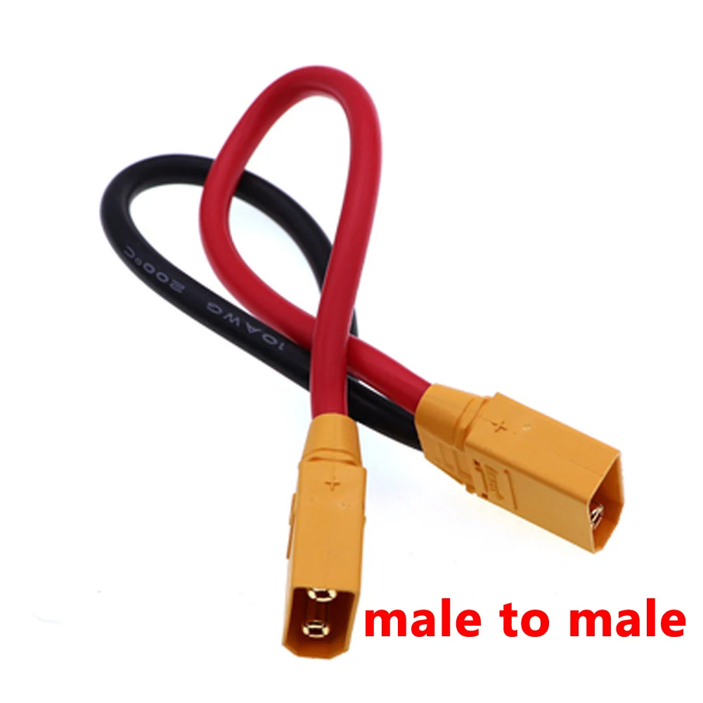 XT90 10CM /20/30/40/50CM/ 1M Wire Harness Accessories  XT90 Male Female Plug With 10AWG Silicone Flexible Cord Connector