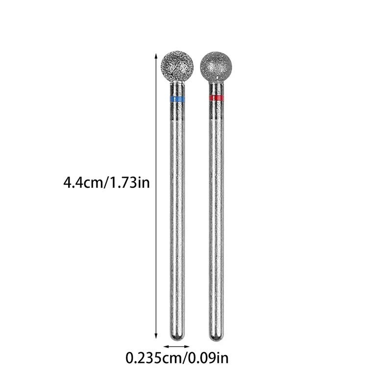 2 قطعة/المجموعة صغيرة مستديرة رئيس مسمار لقمة ثقب مقشر بشرة كهربائية التفاصيل الروتاري التنغستن الصلب تلميع باديكير أداة نظيفة #6