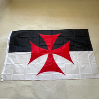 90x150cm Roman Catholic Church Flag 3x5ft Knights Templar Red Cross War Banner