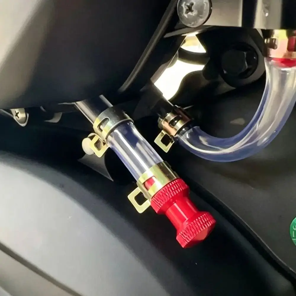 CNC Aluminum Alloy Motorcycle Air Filter Drain Tube Knurled Stopper Spring Clamps Airbox Drain Plug Removable Plug Clear Tube