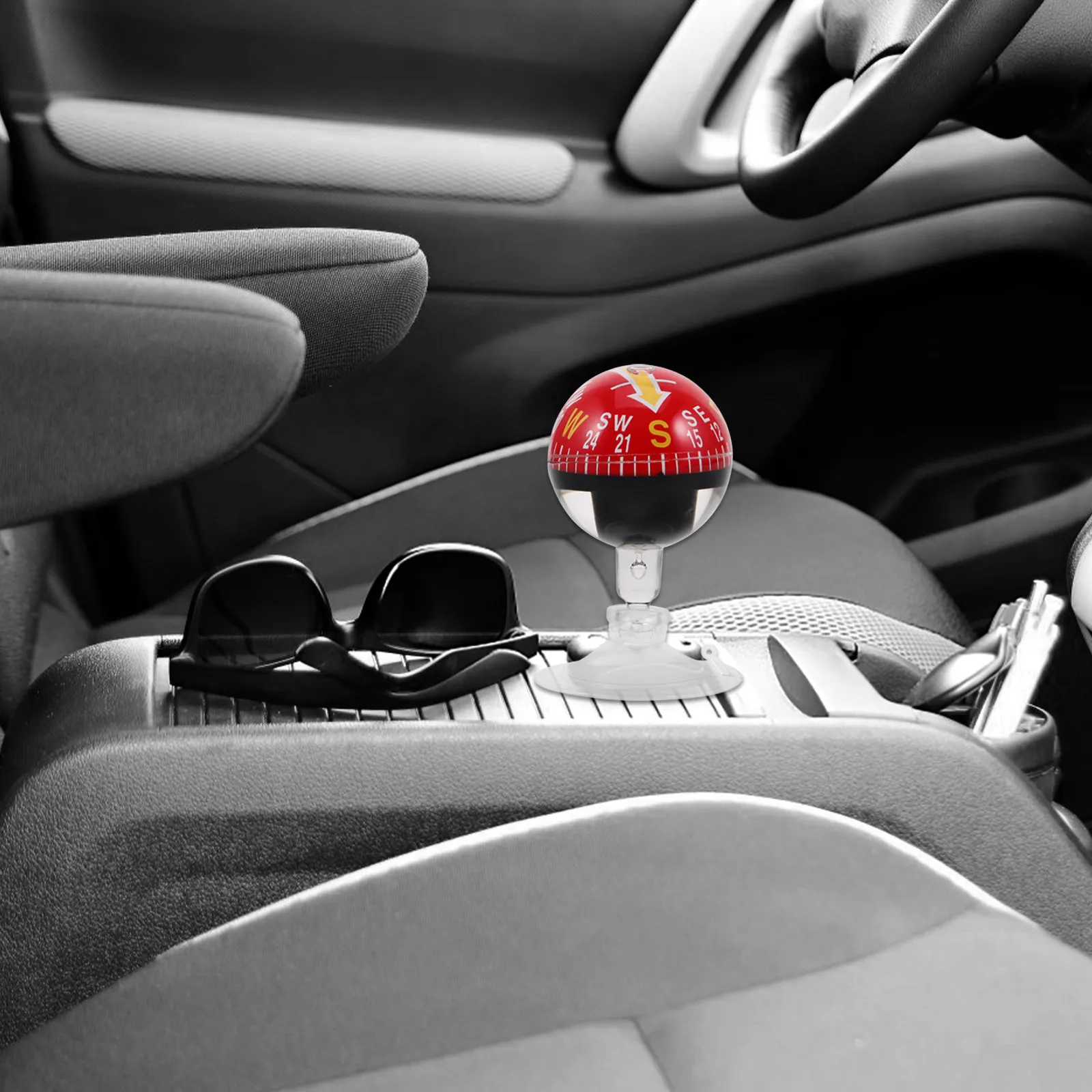 Vehicle Compass with 38Mm Suction Cup Portable Dashboard Windshield Mount for Car Boat Hiking Outdoor Travel High Precision