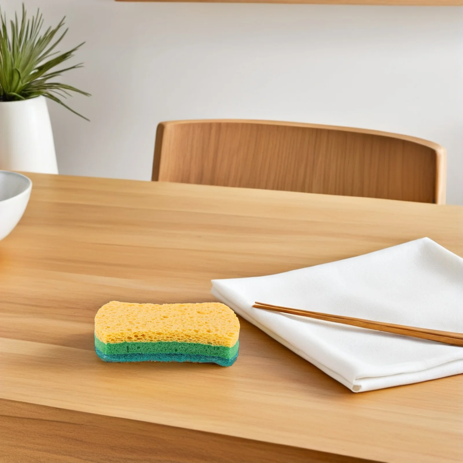 

12pcs Three Layer Dual Sided Cleaning Sponges Sponges Cellulose Kitchen Reusable Cleaning Non Scratch Scrubber Dual Sided