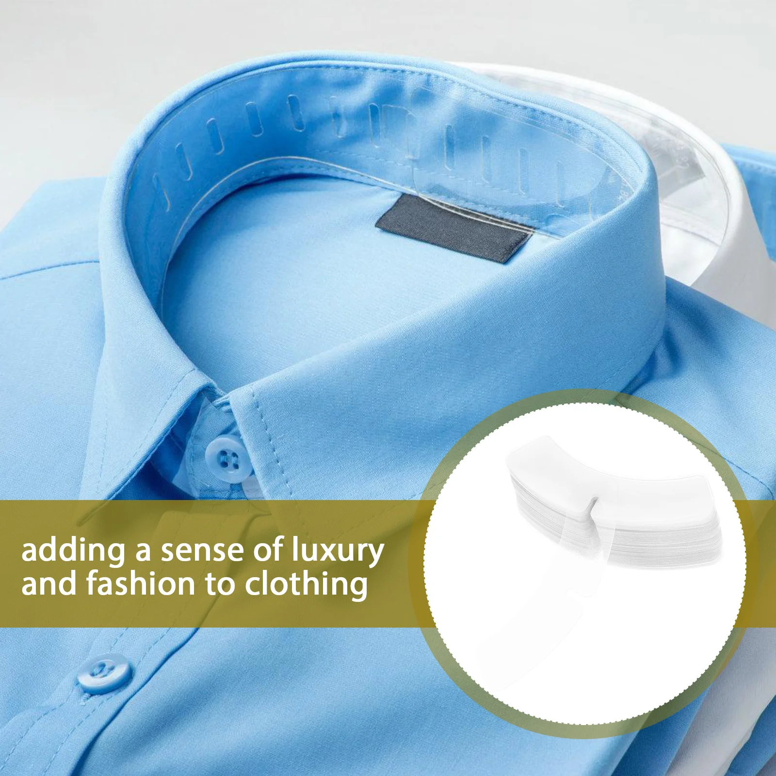 100 pezzi di plastica per collare di camicia, supporto per collare verticale, fermi per camicie eleganti da uomo, accessori, collari