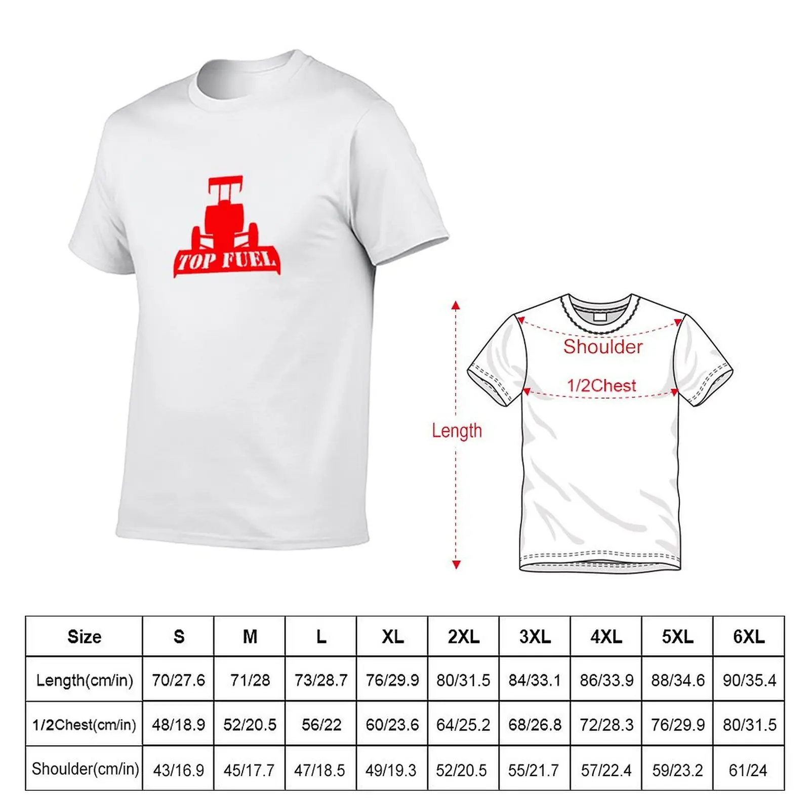 TOP FUEL DRAGSTER RED T-Shirt Plus Size All Match Tee Shirt