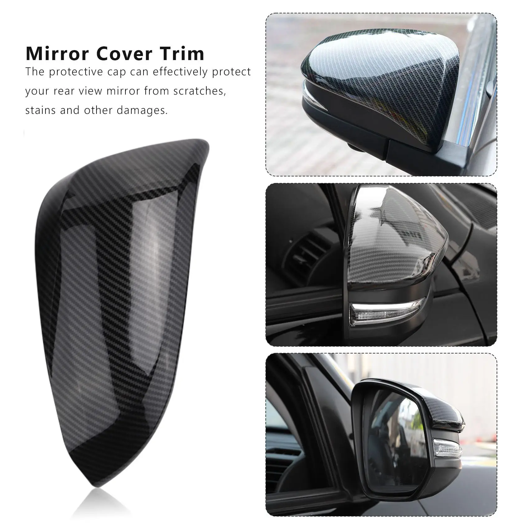 Car Rear View Mirror Decoration Side Door Mirror Cover Cap for Toyota Hilux Revo Fortuner Vigo Highlander RAV4