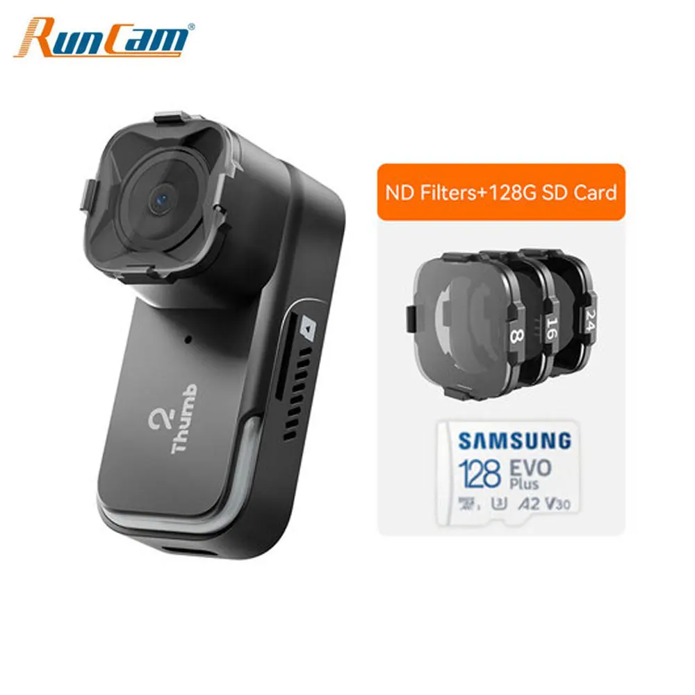 

RunCam Thumb 2 4K 2,7K Новая версия HD-камеры для записи Встроенный гироскоп с ND-фильтрами Карта 128 Г для гоночного дрона FPV Самолета