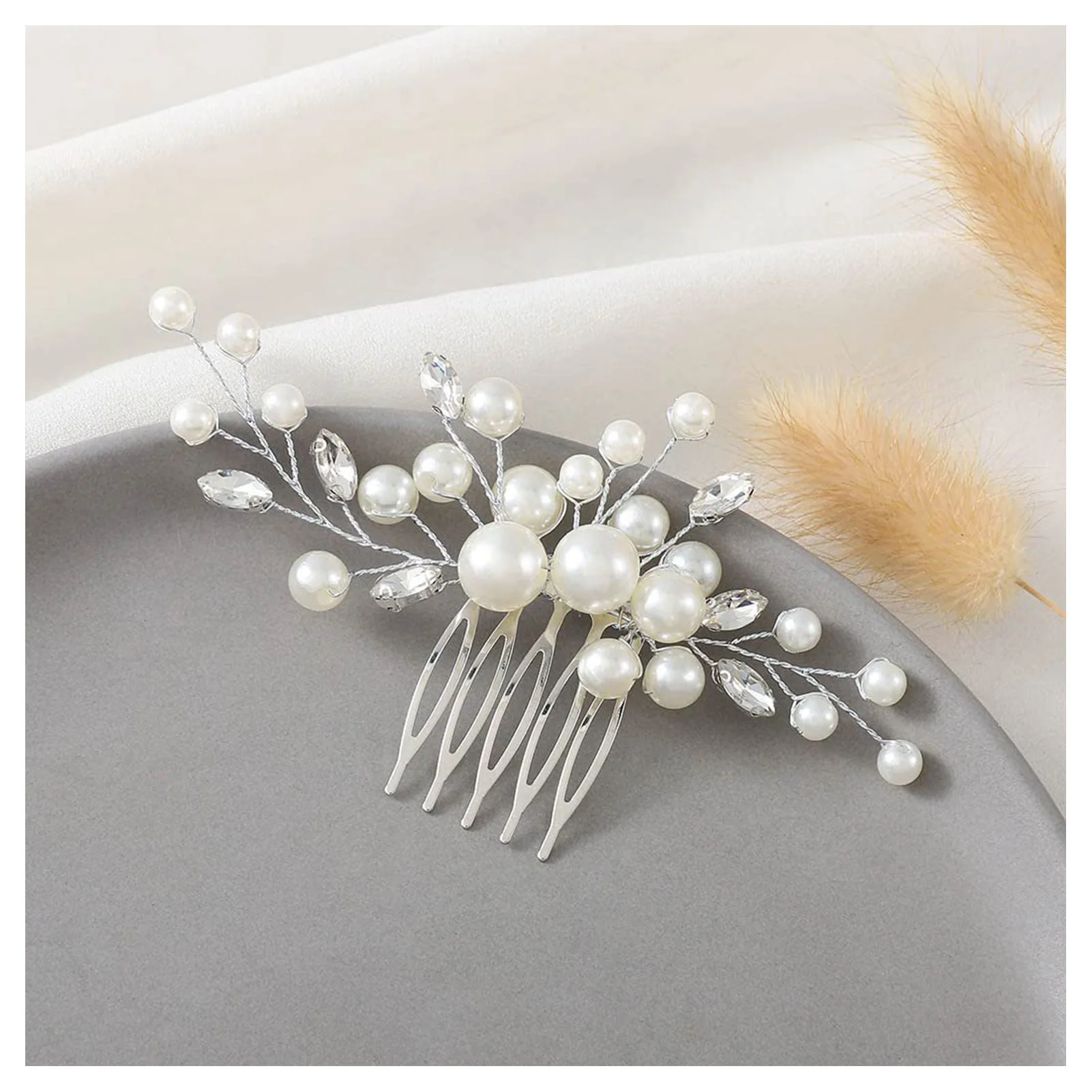 Bride Pearls Hair Side Comb Clips Female Handmade Hair Styling Tool Accessories for Princess Party Favors Accessories