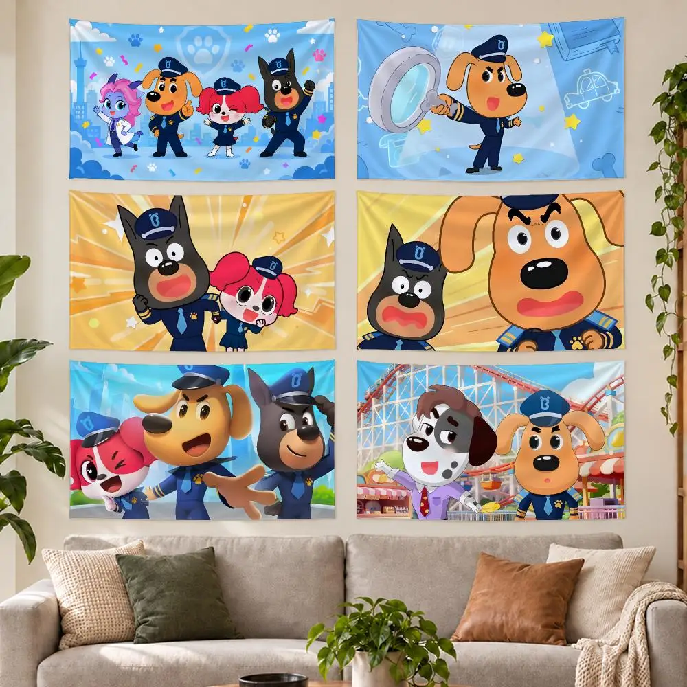 Anime Safety Sheriff Labrador Tapestry Outdoor Parties Bedrooms Living Rooms Dorm Rooms Wall Decor Banners Gifts