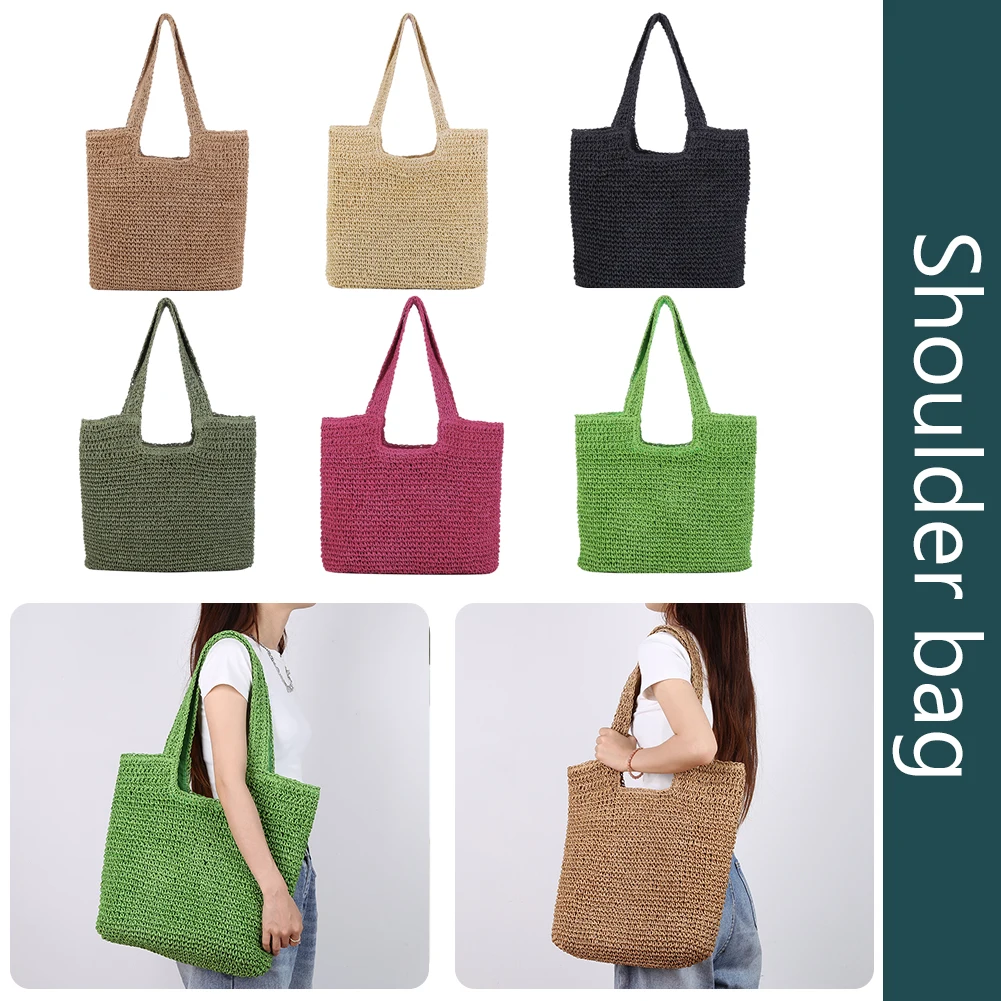 

Женская сумка на плечо, летние сумки ручной работы, большая вместительная бумажная веревка, модные простые повседневные сумки ручной работы, повседневные сумки-тоут
