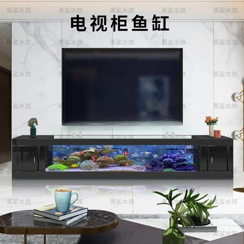 c2 TV cabinet fish tank living room household floor-to-ceiling large ecological glass water-free goldfish turtle tank