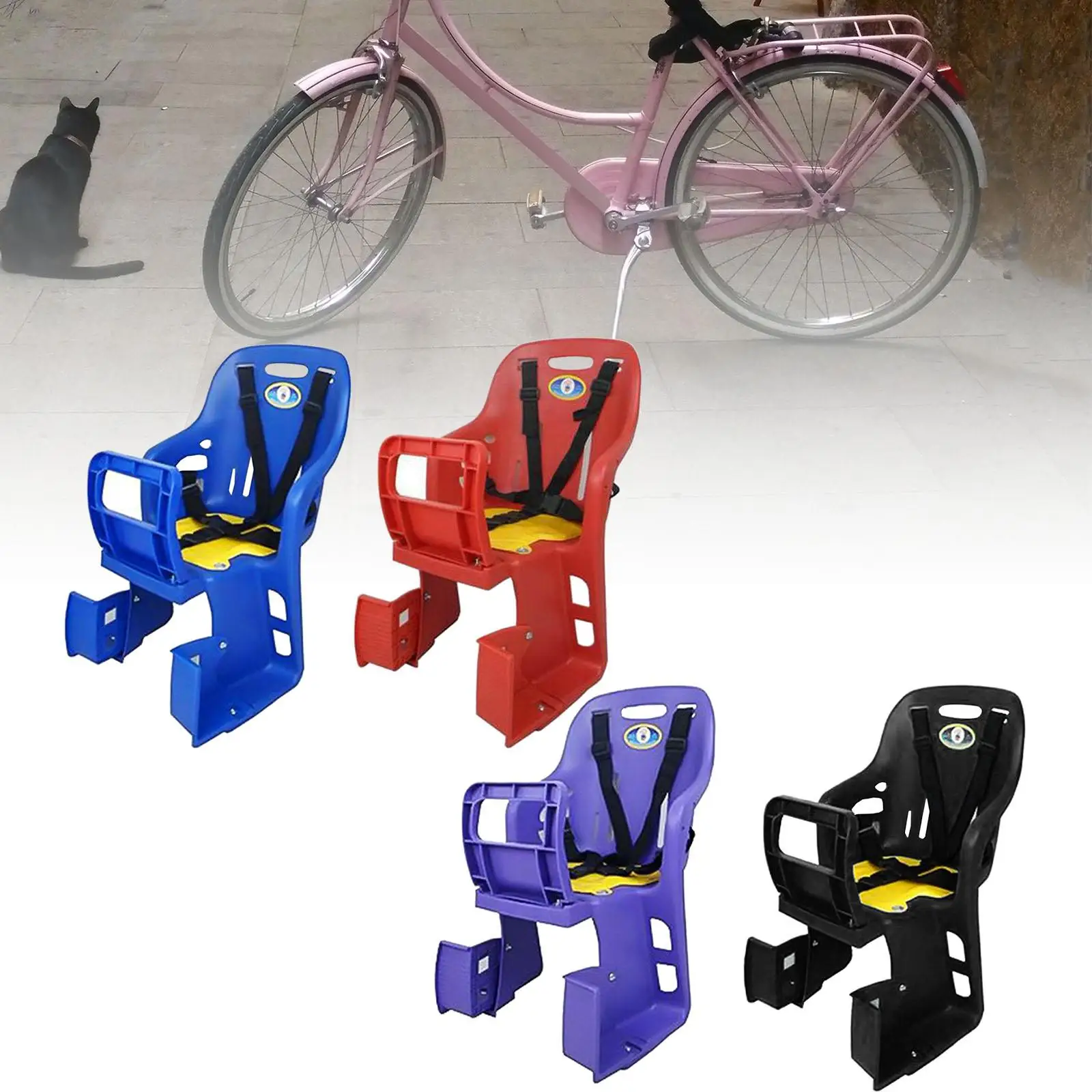 Kids Bike Seat with Backrest Child Bike Seat Portable Cycling Child Seats Children\'s Bicycle Seat for All Adult Mountain Bikes