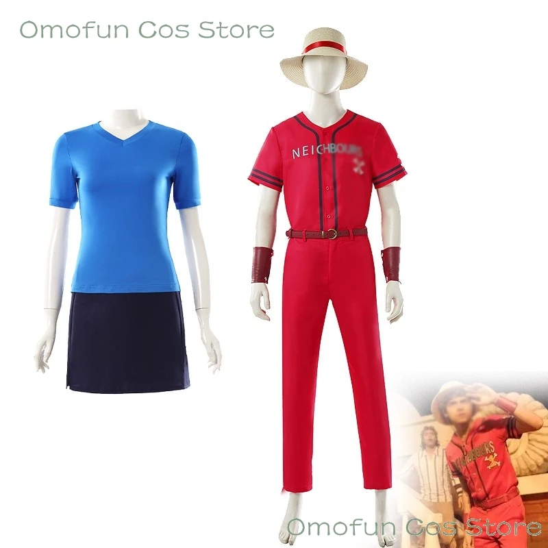 

1pc Straww Live Action Cosplay Hat Costumes Pirates Roleplay Red Jumpsuit Nami Suit Monkey Anime Halloween Outfits Carnival Tv