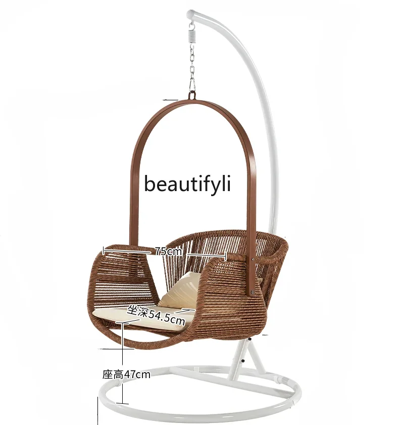 Hanging Basket Rattan Chair Indoor Swing Home Leisure Bedroom Living Room B & B Balcony Glider