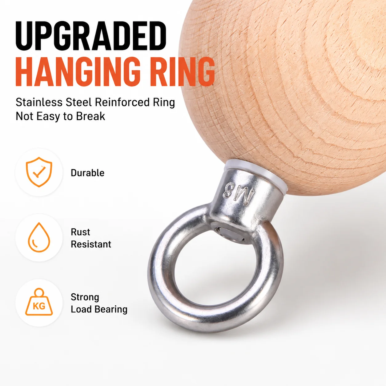 2Pcs Wooden Grip Balls 2.36in Pull Up Strength Trainer Non Slip Climbing Weightlifting Forearm Wrist Exercise Equipment