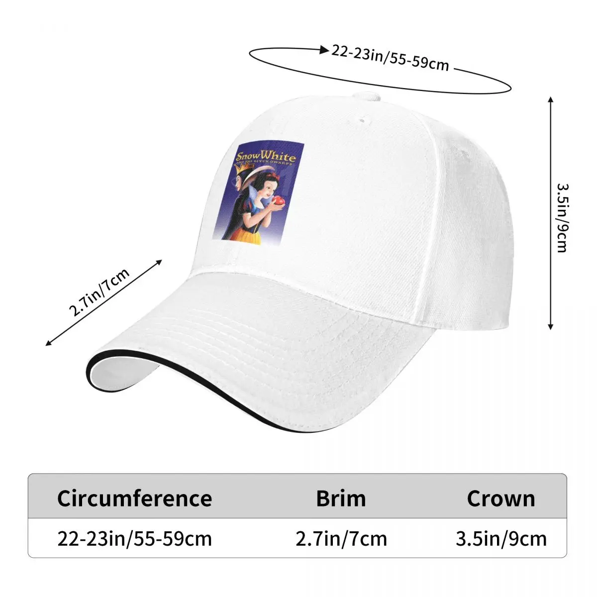 Snow White And The Seven Dwarfs Cap Fashion Casual Baseball Caps Adjustable Hat Hip Hop Summer Unisex Baseball Hats Customizable