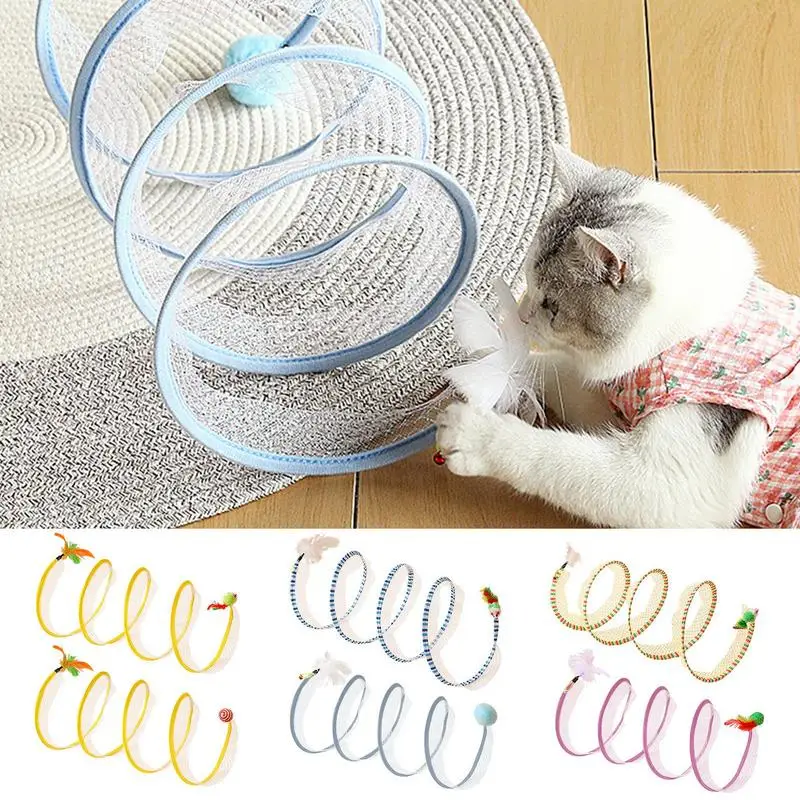 Indoor Cat Tube Toys Indoor Pet Tunnel Toy Folded Tunnel Cat Toys Interactive Pet Adventure Tunnel Toy Cat Donut Tunnel For