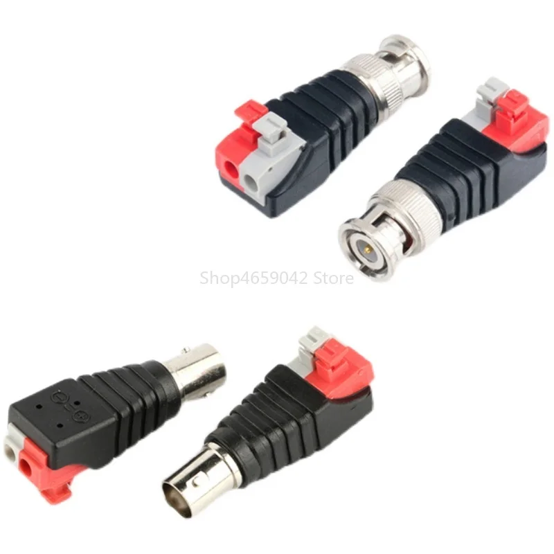 2/5pcs Q9 Plug 75-5 Press BNC Connector Analog Surveillance Camera Welding-free Bnc Video Cable Copper Core Interface Adapter