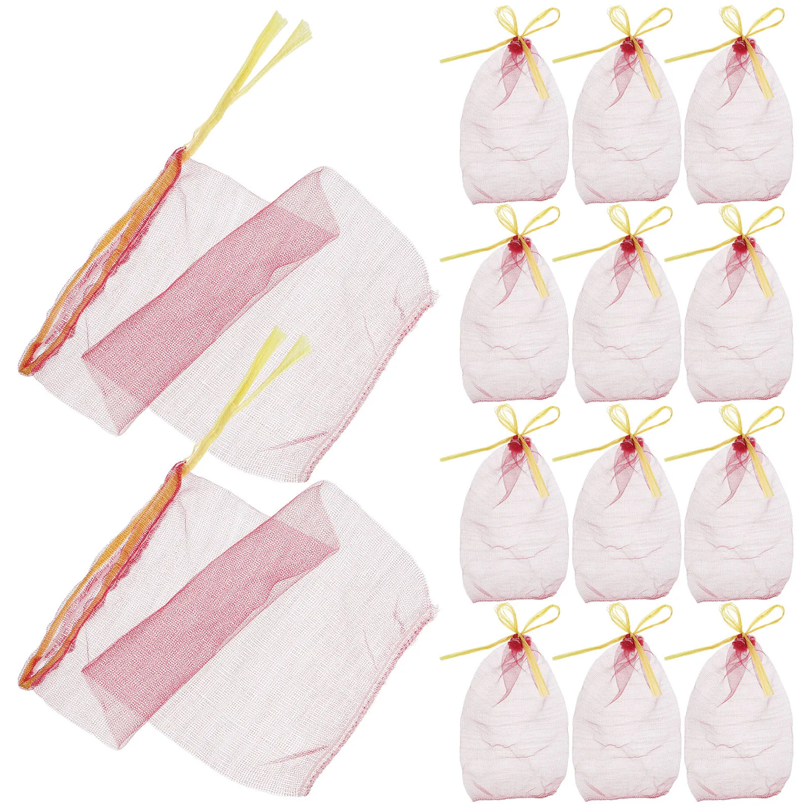 50Pcs Mesh Vegetable Bags Reusable Portable Grocery Storage Organizer Washable Produce Bags String Net Tote Pantry Storage