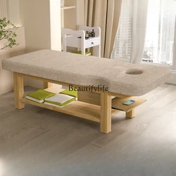 Cama de massagem para salão de beleza, cama de fisioterapia, terapia especial, moxabustão e cílios tailandeses, madeira maciça