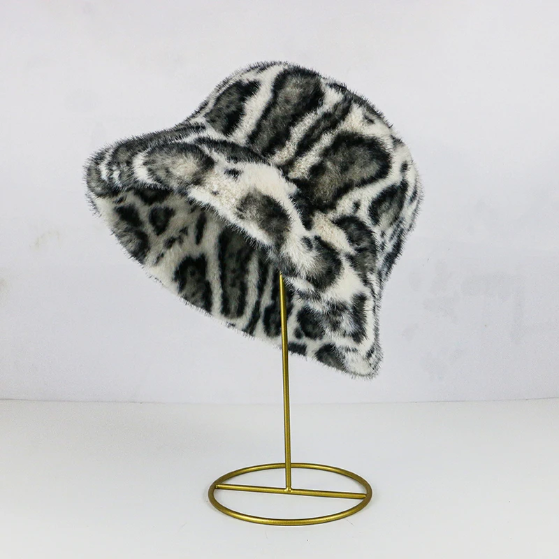Wholesale New High-End Feel Faux Fur Plush Fishing Hat Women's Korean Version Ins Stylish Lamp Shade Hat Breathable China Or