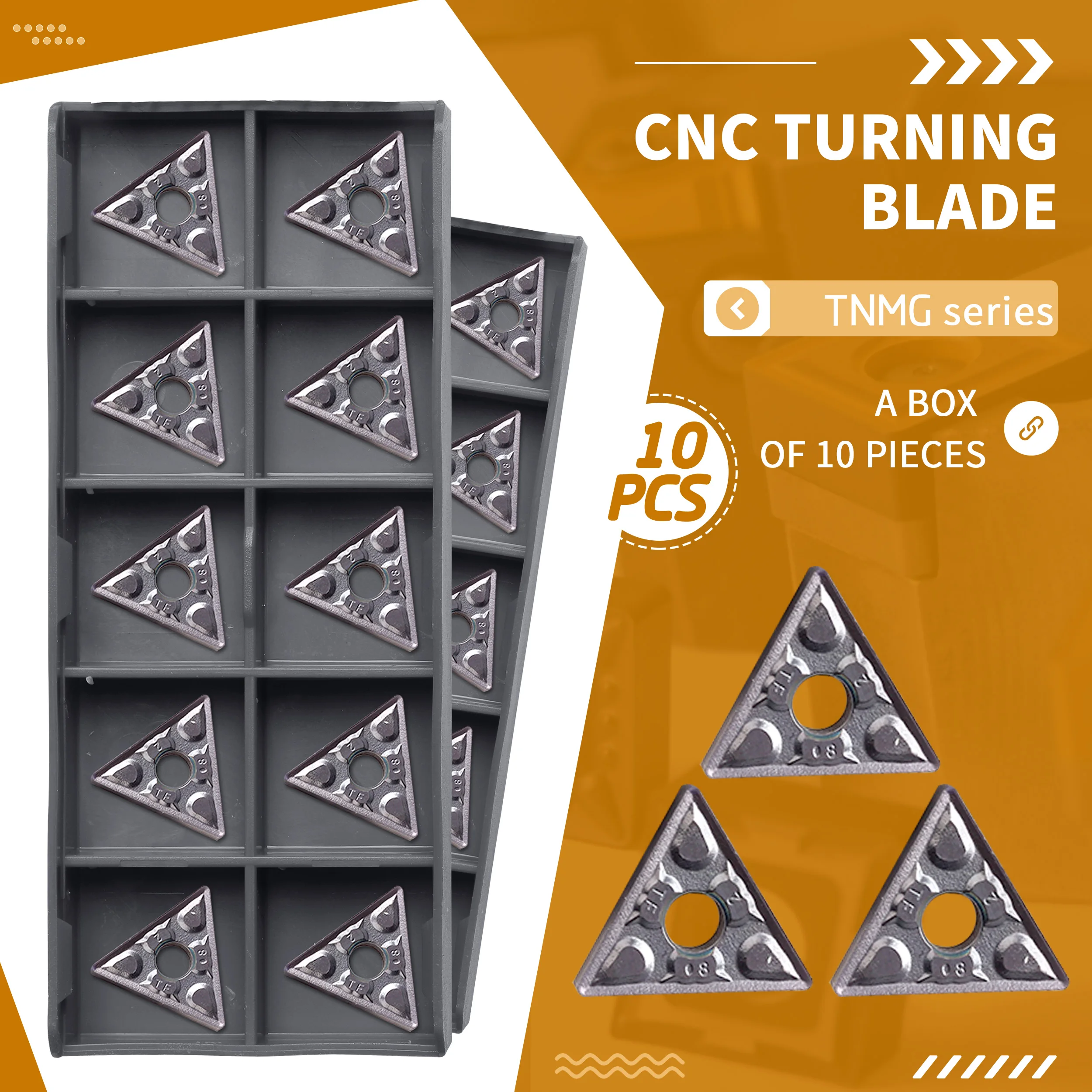 

TNMG160404 TNMG160408-TF IC907 IC908 CNC Lathe Authentic Original Turning Tools Triangle Carbide Inserts Sturdy Wear-resistant