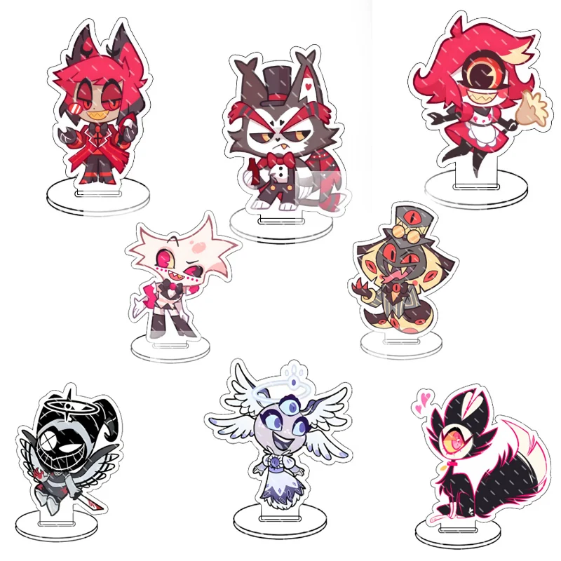 Cosplay Hell Inn Keychains Stand Cartoon Anime Characters Vaggie Angel Charlie Lucifer Accessories Halloween Toy Jewelry Gift