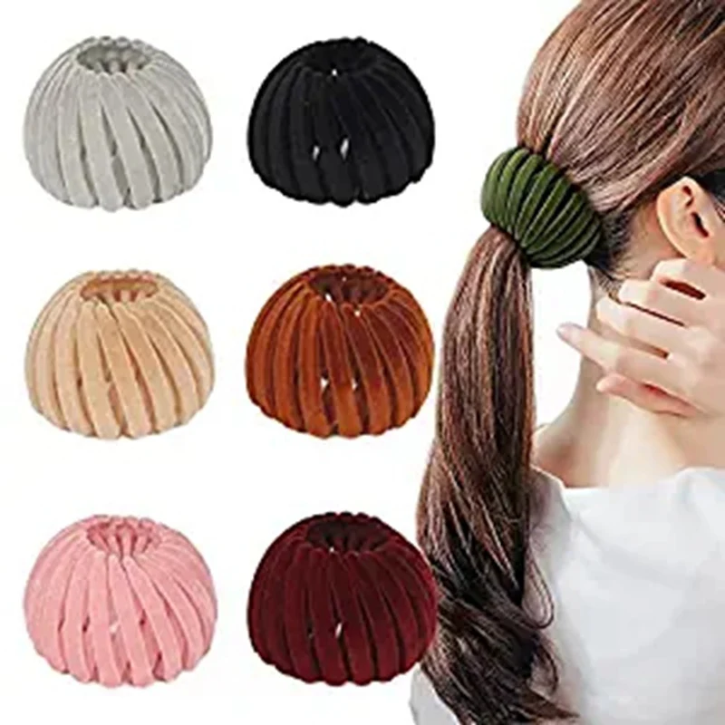 2pc Fashion Women Bun Hair Claw Horsetail Buckle Hair Clip Bird Nest Expanding Hair Accessories Female Ponytail Hair Accessories