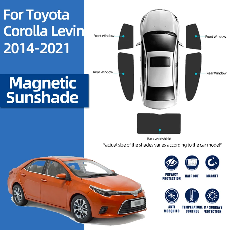 

For Toyota Corolla Sedan E170 2014-2019 Magnetic Car Sunshade Front Windshield Curtain Rear Side Baby Window Sun Shade Visor